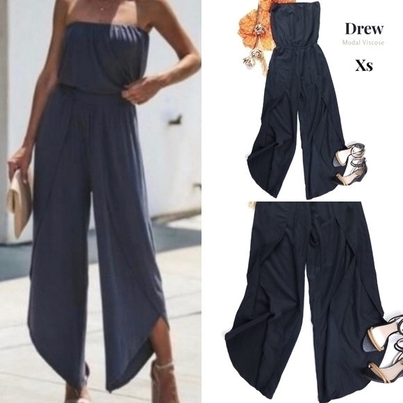 New Drew Modal Blend Charcoal Strapless Jumper Sz Xs - Picture 1 of 9